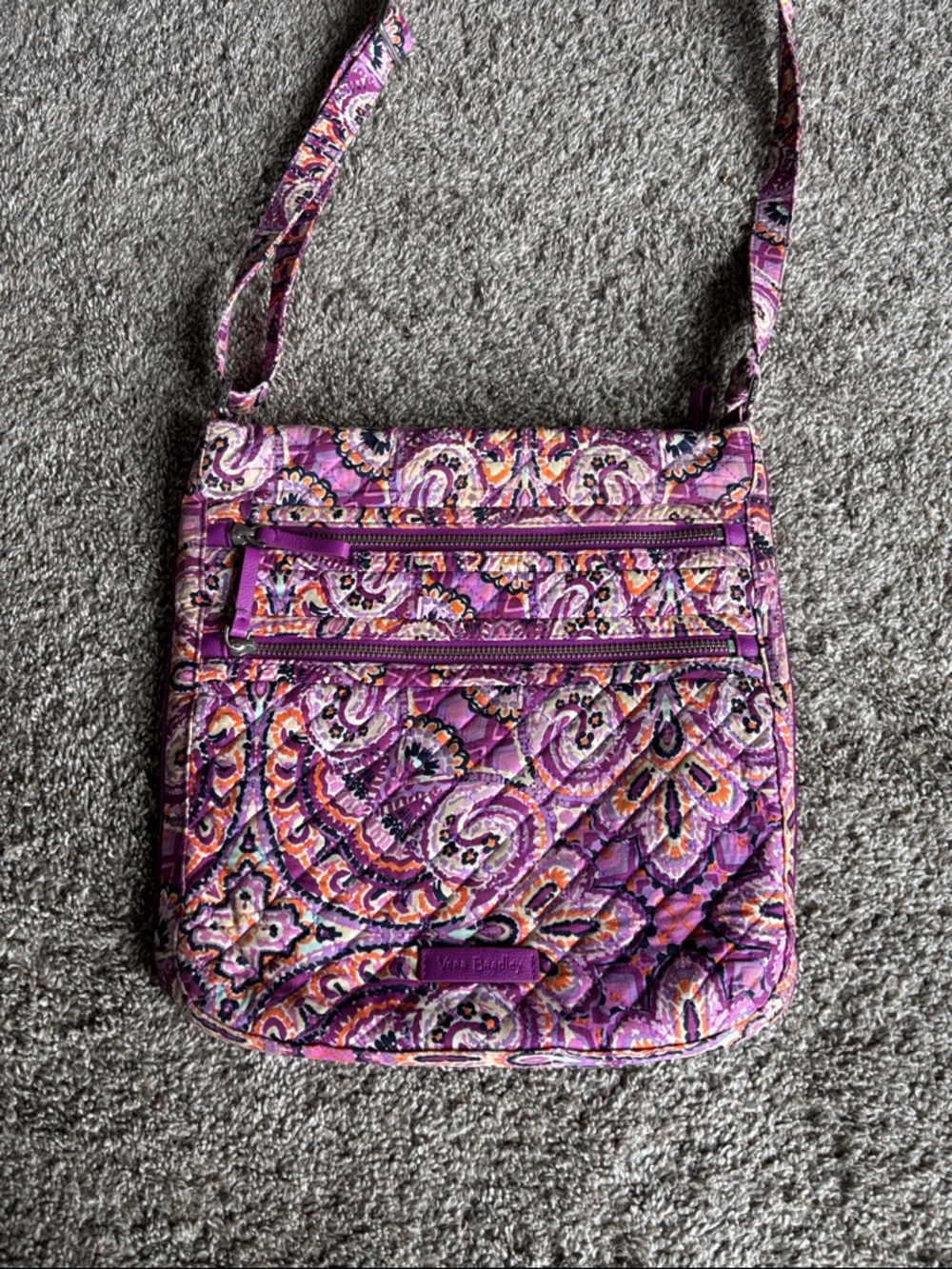 Vera Bradley Quilted Purple Paisley Crossbody